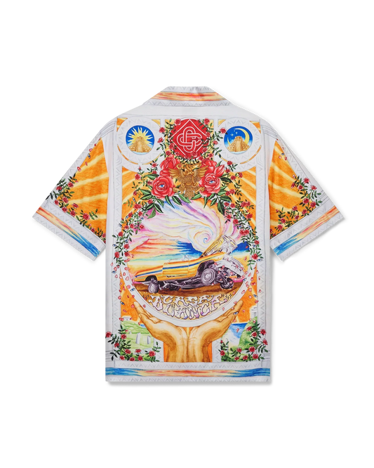 La Tornade De Rose Short Sleeve Silk Shirt