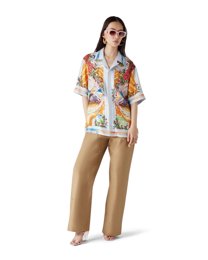La Tornade De Rose Short Sleeve Silk Shirt