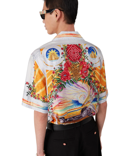 La Tornade De Rose Short Sleeve Silk Shirt