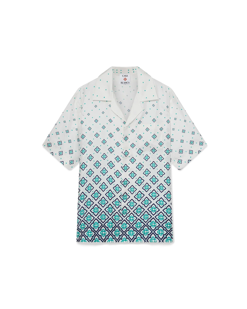 Gradient Monogram Short Sleeve Silk Shirt