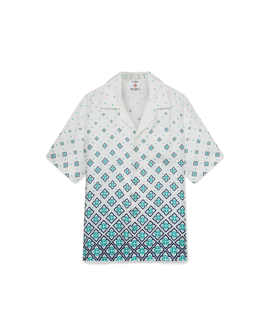 Gradient Monogram Short Sleeve Silk Shirt