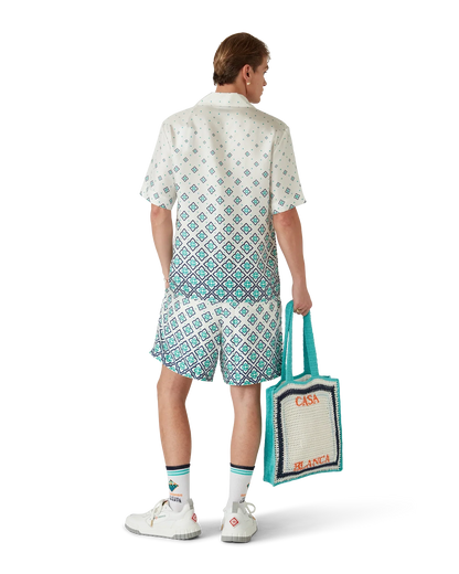 Gradient Monogram Short Sleeve Silk Shirt