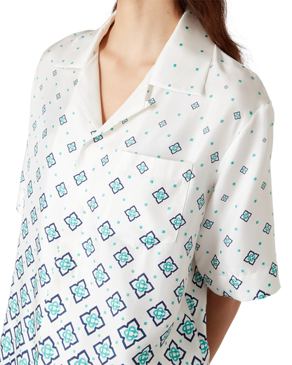 Gradient Monogram Short Sleeve Silk Shirt