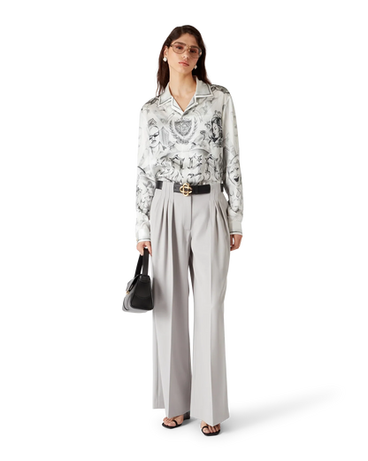 Tattoo Long Sleeve Silk Shirt