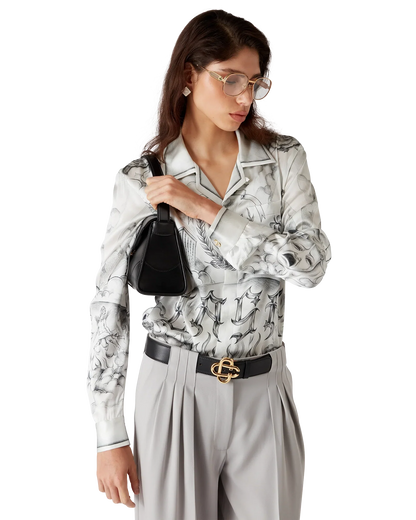 Tattoo Long Sleeve Silk Shirt