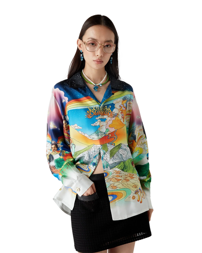 La Musique Long Sleeve Silk Shirt