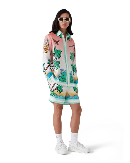 Tennis Club Long Sleeve Silk Shirt