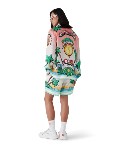 Tennis Club Long Sleeve Silk Shirt