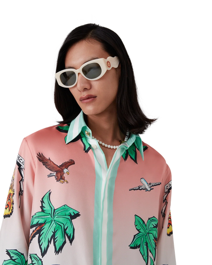 Tennis Club Long Sleeve Silk Shirt