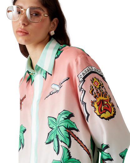 Tennis Club Long Sleeve Silk Shirt
