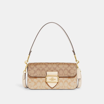 Morgan Shoulder Bag In Blocked Signature Canvas
