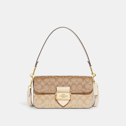 Morgan Shoulder Bag In Blocked Signature Canvas