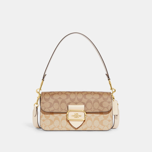 Morgan Shoulder Bag In Blocked Signature Canvas