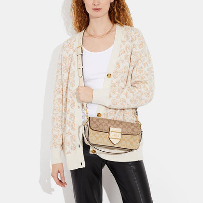 Morgan Shoulder Bag In Blocked Signature Canvas