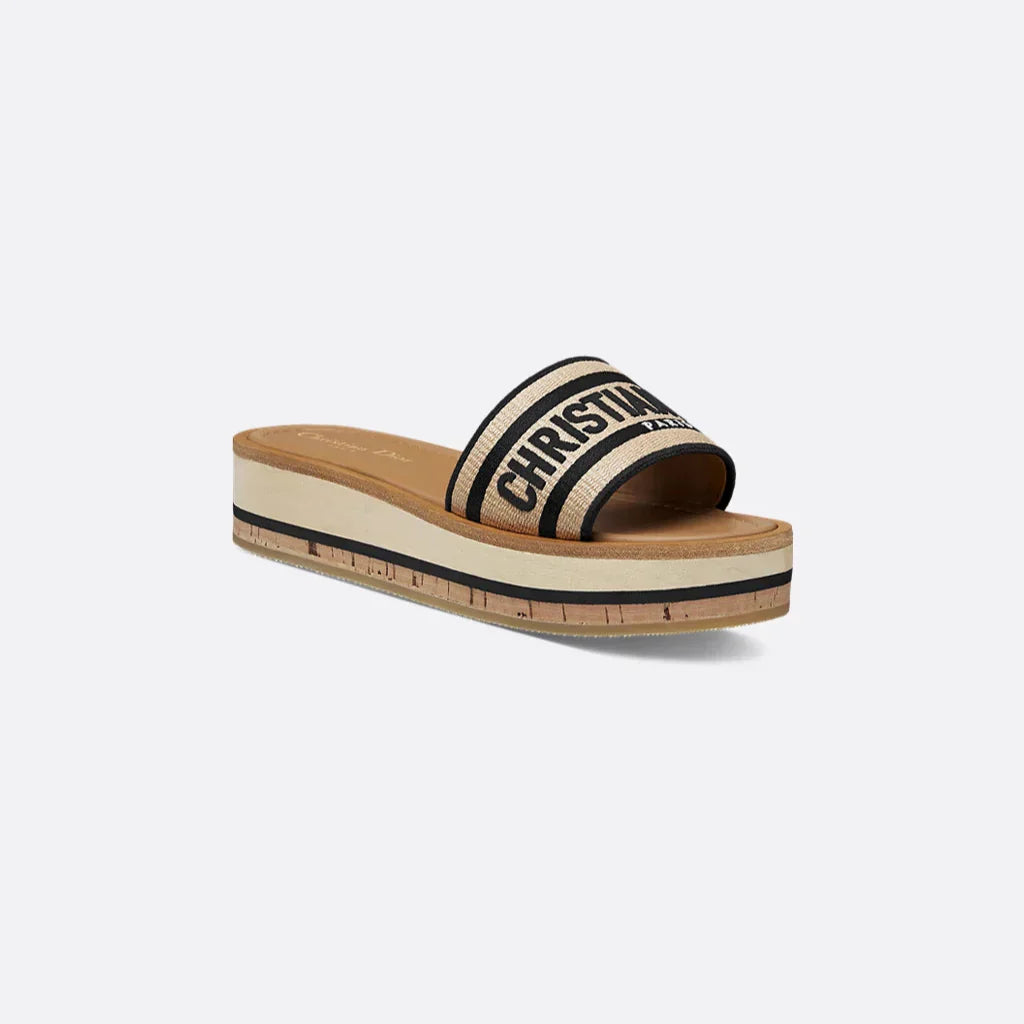Dior - Dway Platform Slide Natural Noir