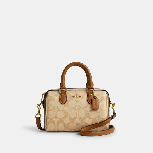 Mini Rowan Crossbody In Blocked Signature Canvas