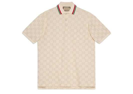 Gucci - GG Cotton Piquet Polo Ivory