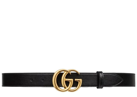 Gucci - Ceinture Marmont Shiny Buckle Noir