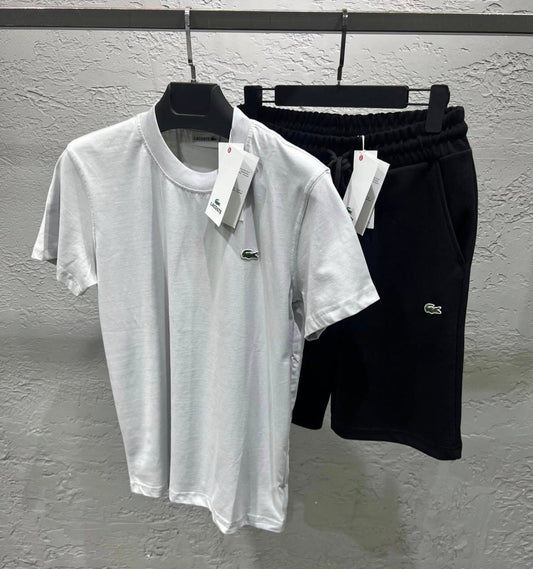 Lacoste - Ensemble T-shirt + Short à logo brodé Gris/Noir