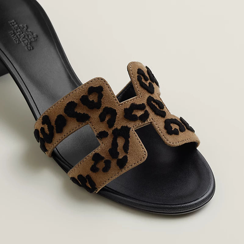 Hermès - Sandales Oasis Brun fumé / Noir