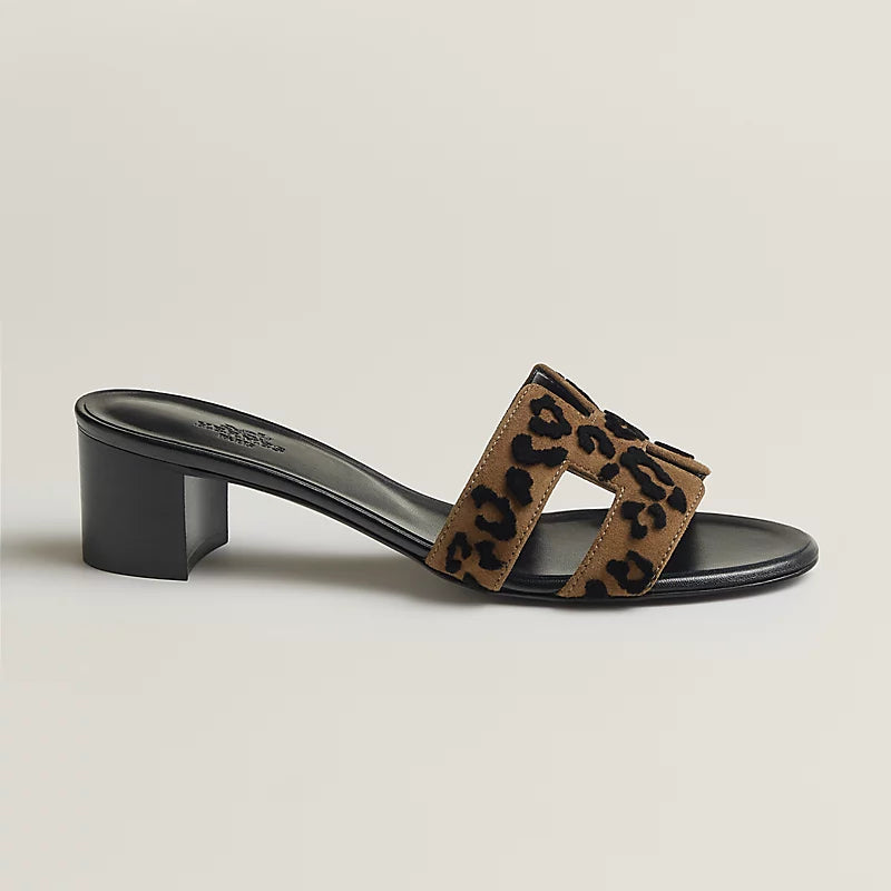 Hermès - Sandales Oasis Brun fumé / Noir
